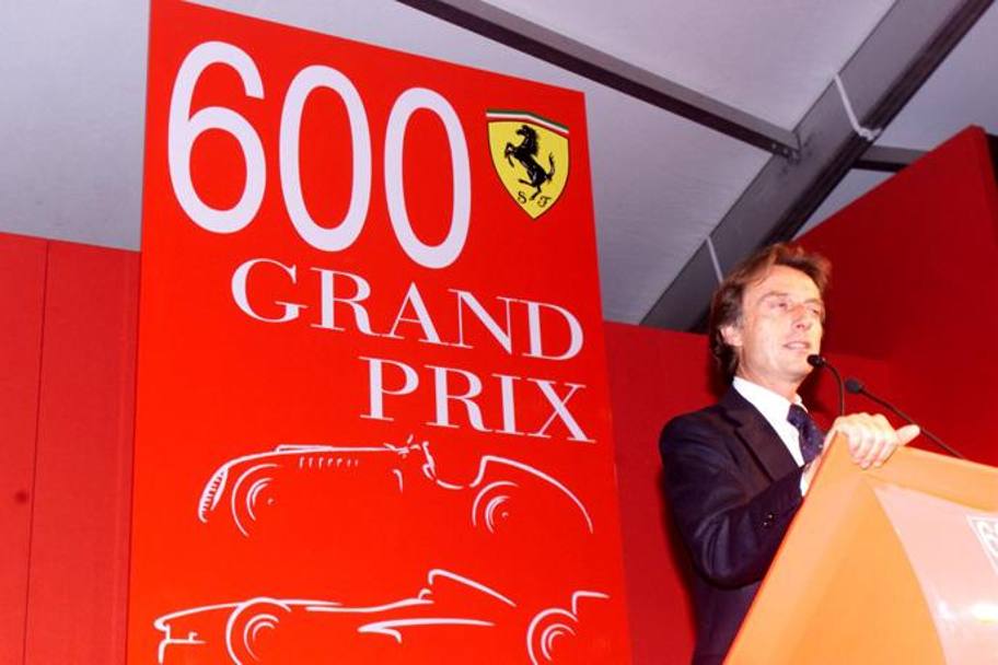I 600 GP furono celebrati sempre a Spa, nel 1998. Qui Luca di Montezemolo con l&#39;insegna. Colombo 
